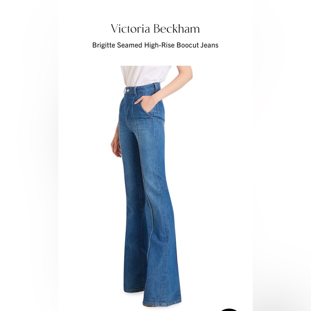 Victoria Beckham Brigitte Seamed High-Rise Bootcut Jeans